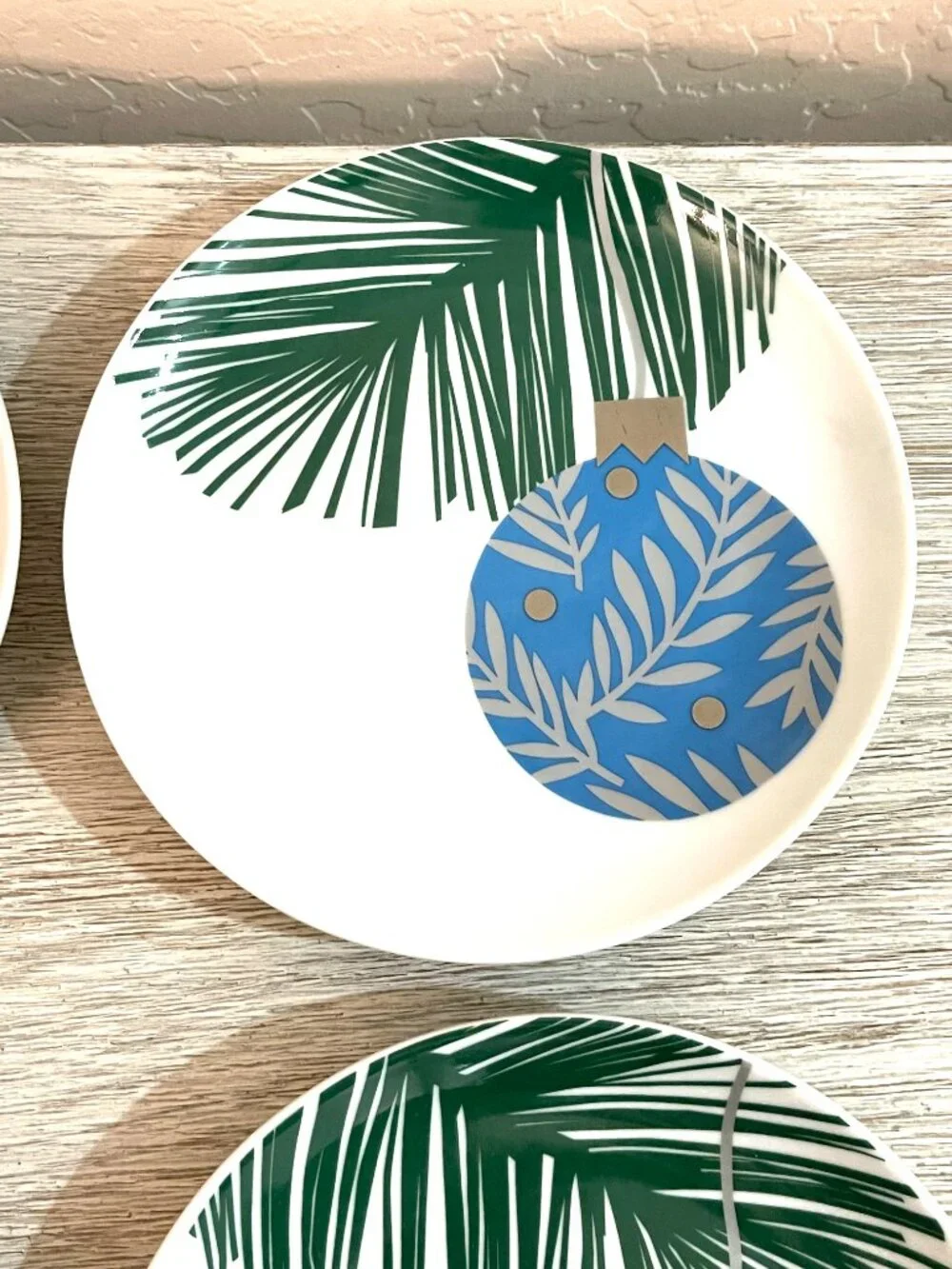 New Crate & Barrel Plates Set of 4 Holiday Ornament Christmas 6